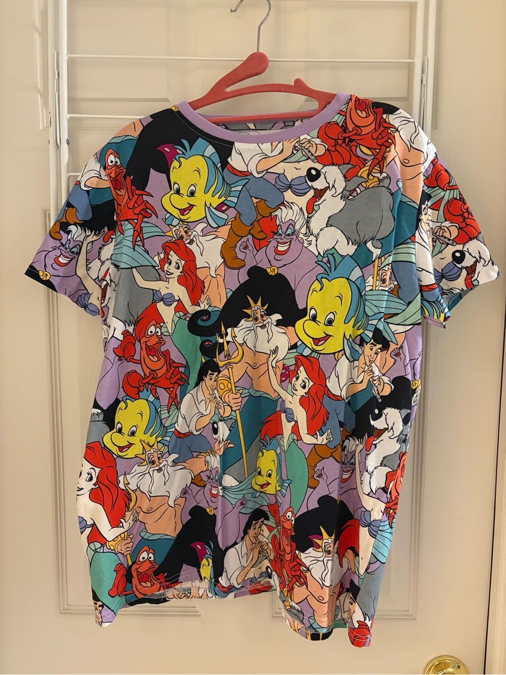 Disney The Little Mermaid Multicolor All-Over Short Sleeve Tee
